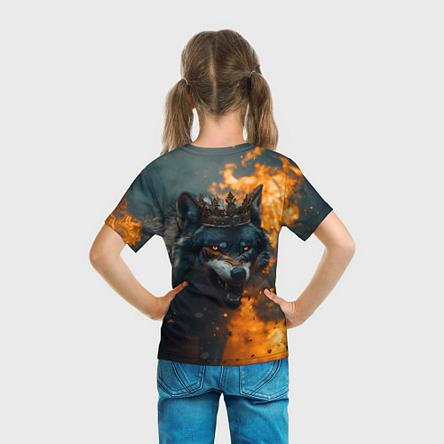 Детская футболка Злой волк в огне / 3D-принт – фото 6