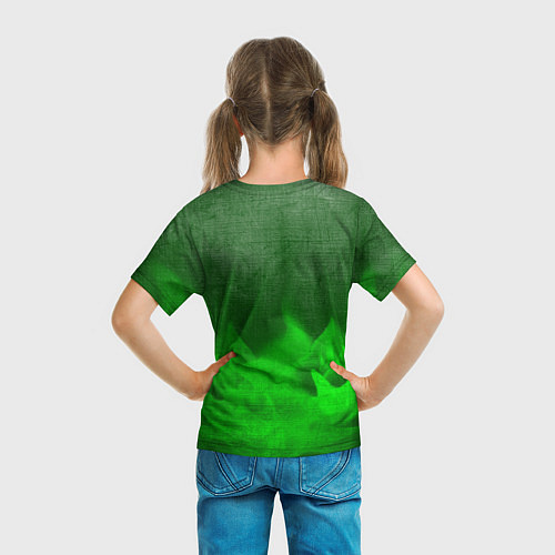 Детская футболка FAW - green gradient посередине / 3D-принт – фото 6
