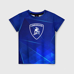 Футболка детская Lamborghini blue poly, цвет: 3D-принт