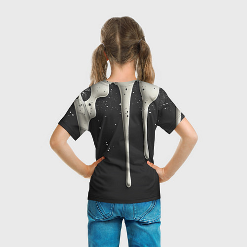 Детская футболка Белая слизь текстура / 3D-принт – фото 6