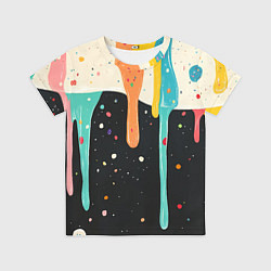 Футболка детская Разноцветные капли текстура, цвет: 3D-принт