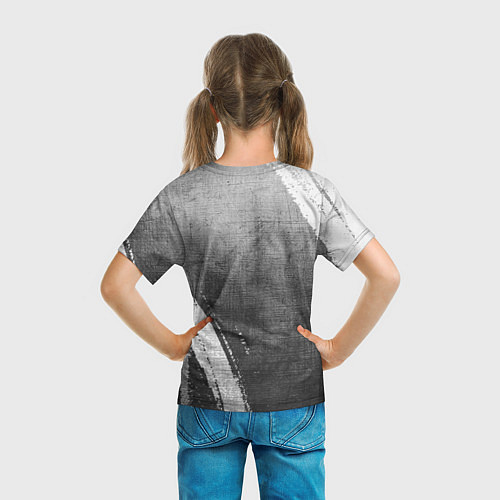 Детская футболка Juventus - grey gradient вертикально / 3D-принт – фото 6