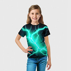 Футболка детская Color light blue black, цвет: 3D-принт — фото 2
