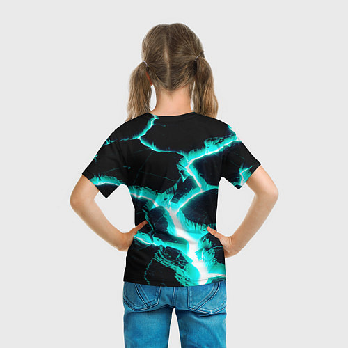 Детская футболка Color light blue black / 3D-принт – фото 6