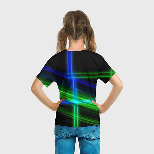 Детская футболка Color blue black green / 3D-принт – фото 6