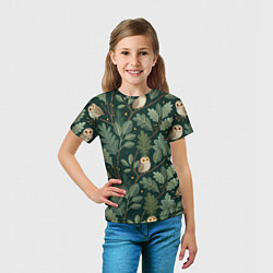 Футболка детская Совы в лесу, цвет: 3D-принт — фото 2