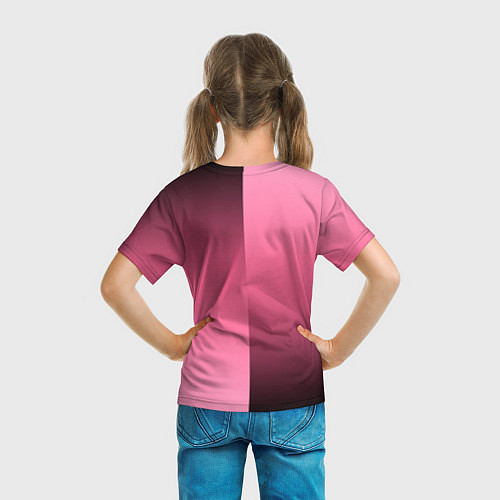 Детская футболка Розовый с затемнением градиент пополам / 3D-принт – фото 6