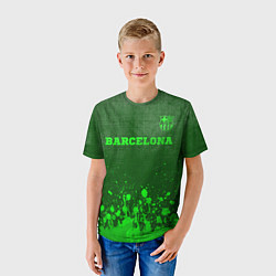 Футболка детская Barcelona - green gradient посередине, цвет: 3D-принт — фото 2