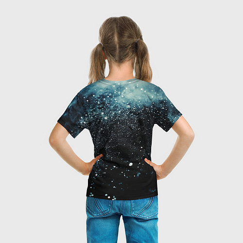 Детская футболка Черно-синий текстурный фон / 3D-принт – фото 6