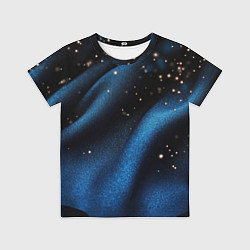 Детская футболка Синяя волнистая текстура на черном