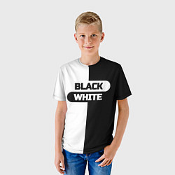 Футболка детская Black white пополам, цвет: 3D-принт — фото 2