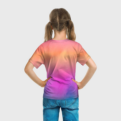 Детская футболка Inzoi розово-оранжевый фон / 3D-принт – фото 6