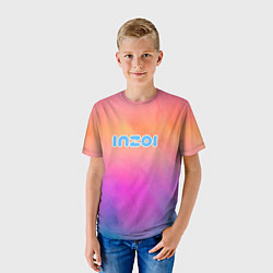 Футболка детская Inzoi розово-оранжевый фон, цвет: 3D-принт — фото 2