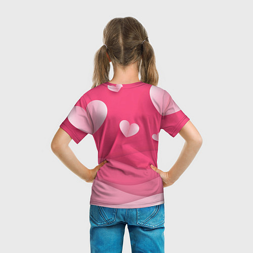 Детская футболка Inzoi розовые сердечки / 3D-принт – фото 6