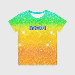 Футболка детская Inzoi зелено-желтый фон, цвет: 3D-принт
