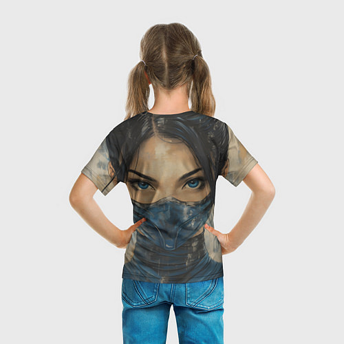 Детская футболка Портрет Китаны - Мортал комбат / 3D-принт – фото 6