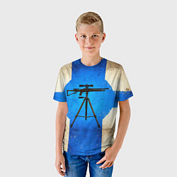 Футболка детская Стендовая спортивная стрельба на синем, цвет: 3D-принт — фото 2