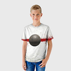 Футболка детская Ядро для талкания на белом, цвет: 3D-принт — фото 2