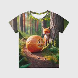 Футболка детская Колобок и лиса, цвет: 3D-принт