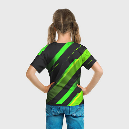 Детская футболка Color black green / 3D-принт – фото 6