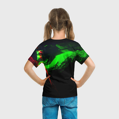 Детская футболка Color black green red / 3D-принт – фото 6