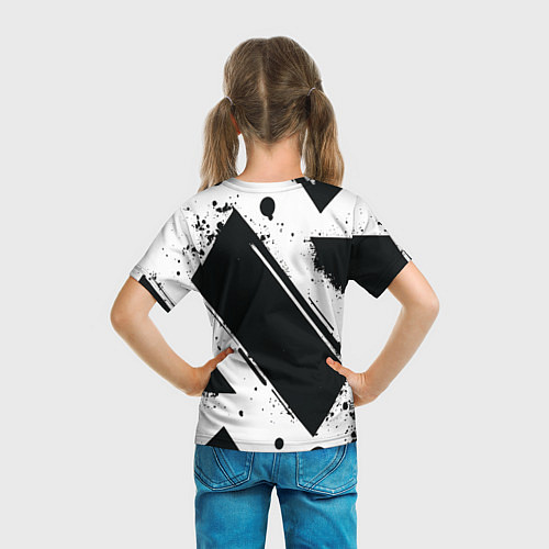 Детская футболка Color black white / 3D-принт – фото 6
