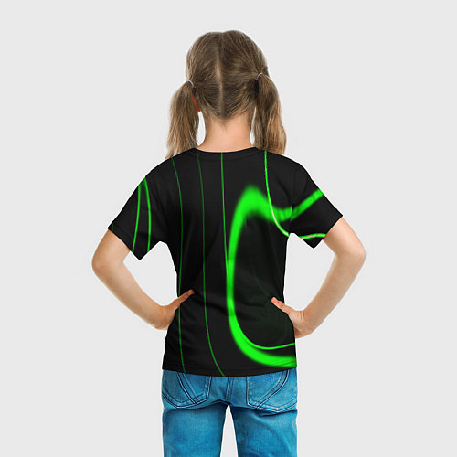 Детская футболка Color green light green black / 3D-принт – фото 6