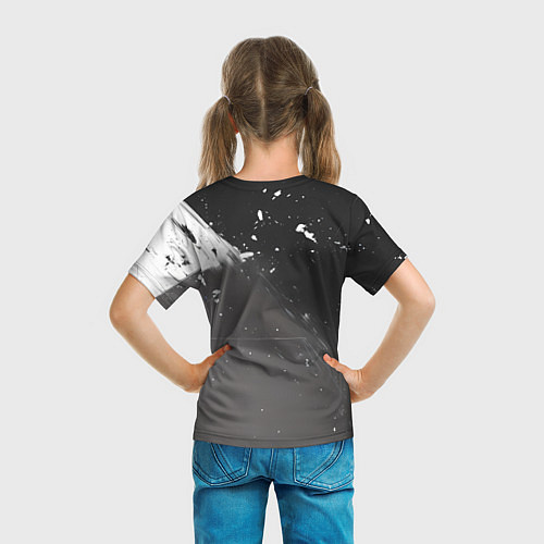 Детская футболка Скелет в космосе черно-белый / 3D-принт – фото 6
