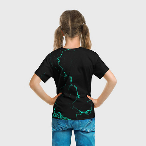 Детская футболка Color black turquoise / 3D-принт – фото 6