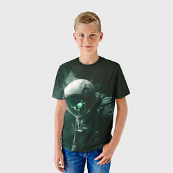 Футболка детская Скелет космонавта в космосе, цвет: 3D-принт — фото 2