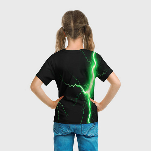 Детская футболка Lightning green / 3D-принт – фото 6