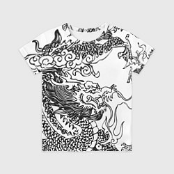 Детская футболка Татуировка дракона на белом