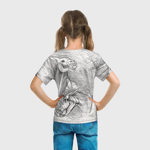 Детская футболка Черепа лошадей - эскиз / 3D-принт – фото 6