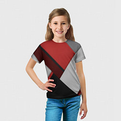 Футболка детская Color black red grey, цвет: 3D-принт — фото 2