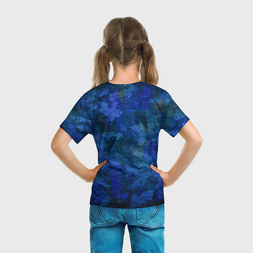 Детская футболка Абстракция - blue uniform camouflage / 3D-принт – фото 6
