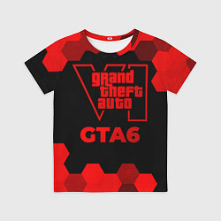 Футболка детская GTA6 - red gradient, цвет: 3D-принт