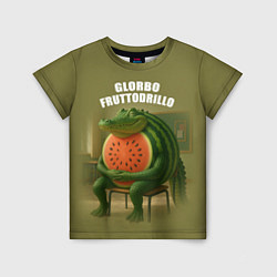 Футболка детская Glorbo Fruttodrillo - brainrot animals meme, цвет: 3D-принт