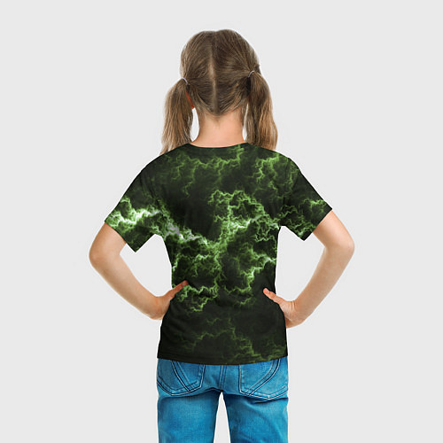 Детская футболка Lightning green glow / 3D-принт – фото 6