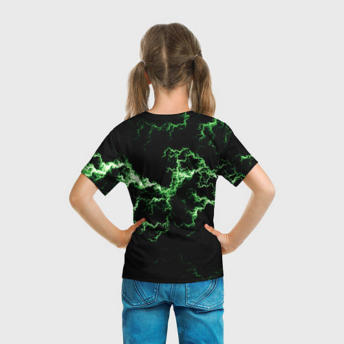 Детская футболка Lightning green glow / 3D-принт – фото 6