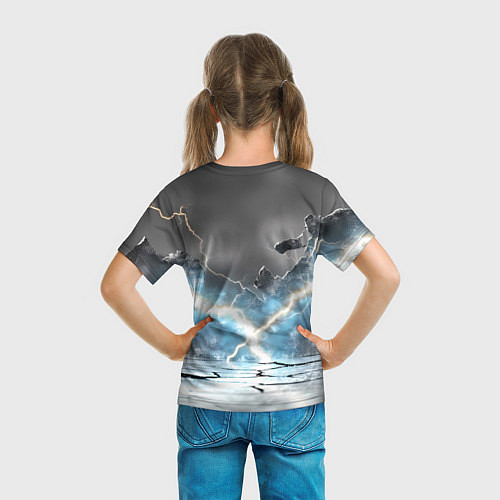 Детская футболка Герб России и молнии / 3D-принт – фото 6