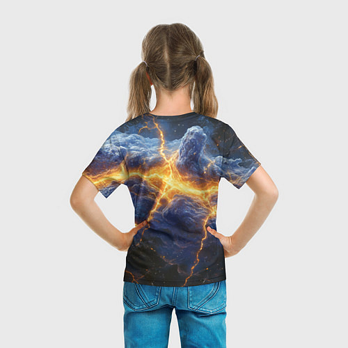 Детская футболка Эпичные молнии и герб России / 3D-принт – фото 6