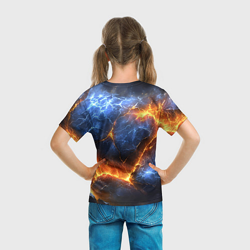 Детская футболка Россия герб и огонь / 3D-принт – фото 6