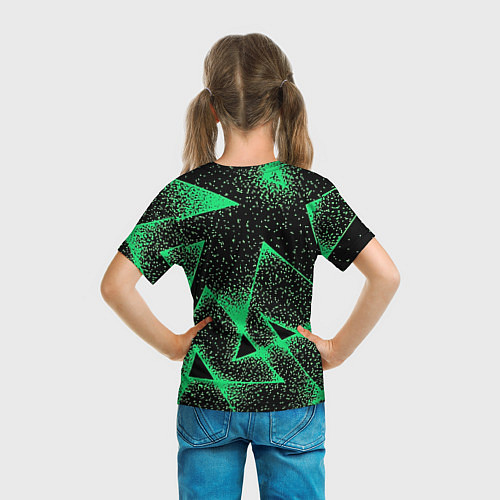 Детская футболка A light green triangle with dots / 3D-принт – фото 6