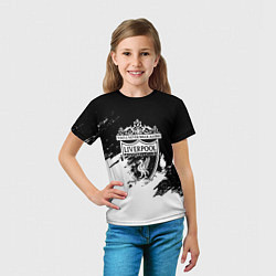 Футболка детская Liverpool краски белые, цвет: 3D-принт — фото 2
