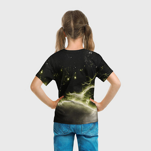 Детская футболка Россия - герб на черно-зеленом фоне / 3D-принт – фото 6