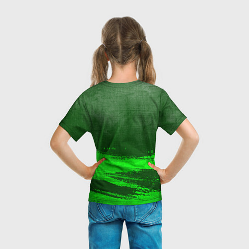 Детская футболка Bayer 04 - green gradient посередине / 3D-принт – фото 6