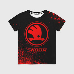 Футболка детская Skoda - red gradient, цвет: 3D-принт