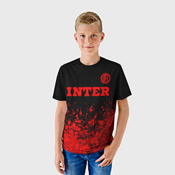 Футболка детская Inter - red gradient посередине, цвет: 3D-принт — фото 2