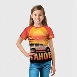 Футболка детская Tahoe на закате джип, цвет: 3D-принт — фото 2