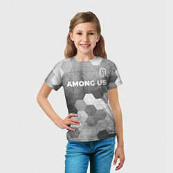 Футболка детская Among Us - grey gradient посередине, цвет: 3D-принт — фото 2